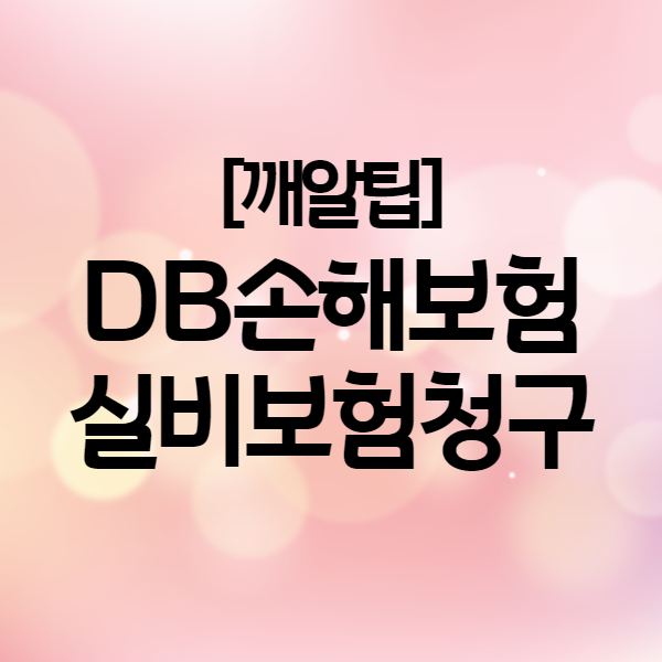  (구) 동부화재 실비보험 청구 - DB손해보험 실비청구 앱으로 1분이면 신청 완료