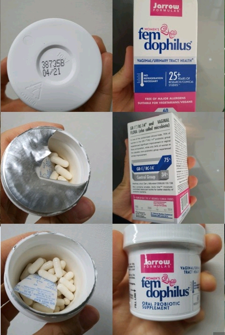  해외직구-  여성유산균 재로우 우먼스 펨 도필러스 오럴 프로바이오틱 유산균 서플먼트 베지 캡