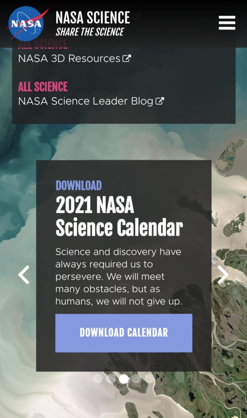 2021년 새해 달력은 NASA Science Calender로 !! (출처. 나사홈페이지) : 네이버 블로그