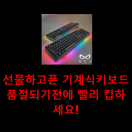 선물하고픈 기계식키보드 품절되기전에 빨리 킵하세요! 선물하고픈 기계식키보드 품절되기전에 빨리 킵하세요!
