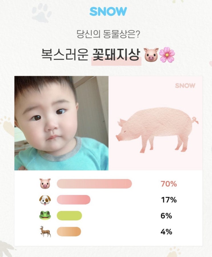  스노우 동물관상테스트 재미있는 놀이