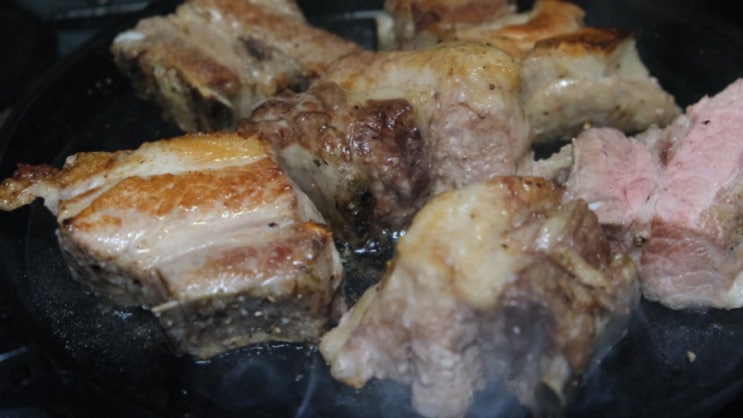 코스트코식재료이용 - 코스트코에서 구입한 덩어리돼지갈비로 소금구이만들기