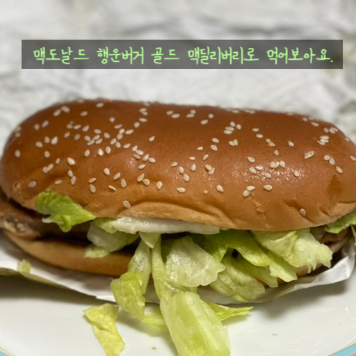  행운버거 골드 맥딜리버리로 시켜볼까요