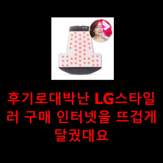 후기로대박난 LG스타일러 구매 인터넷을 뜨겁게 달궜대요