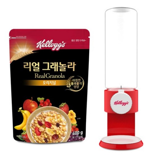  켈로그 시리얼 디스펜서 레드 +리얼그래놀라 400g세트
