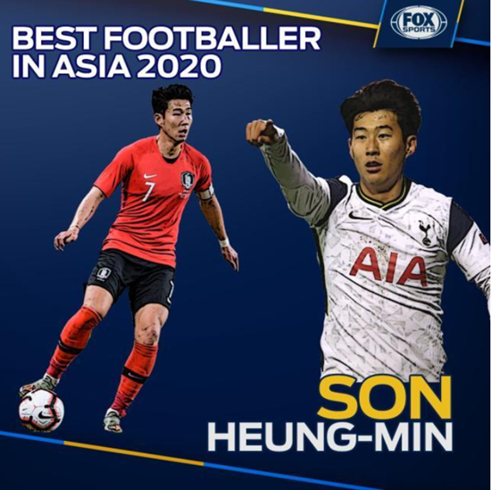  손흥민, 2020 '아시아 발롱도르' 올해의 아시아 축구선수 수상