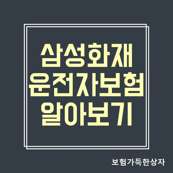 삼성화재 운전자보험 안심동행플러스 알아보기