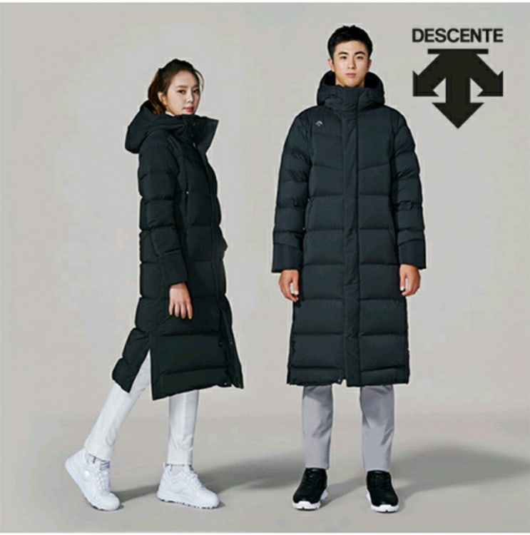  데상트롱패딩 남녀공용 듀얼모션 롱다운 D942MTDJN6-BLKG 데쌍트커플패딩 골프웨어 골프패딩