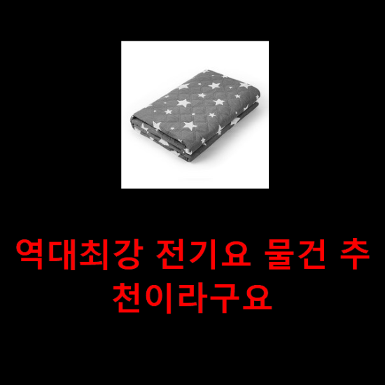 역대최강 전기요 물건 추천이라구요