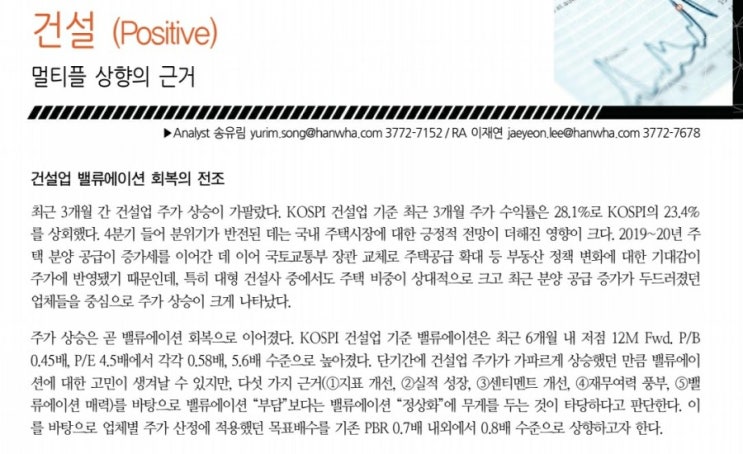  건설업 드디어 빛보나? (20.01.05)