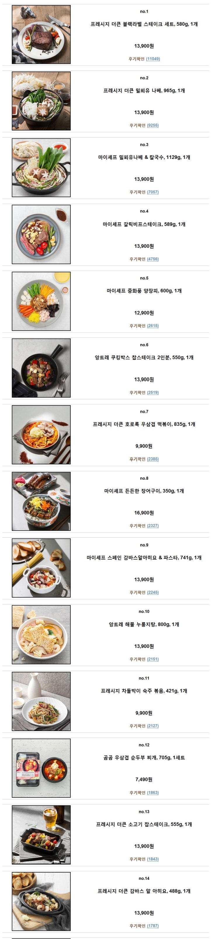  밀키트 요리 ! 최근 인기있는 메뉴 총출동 입니다. 