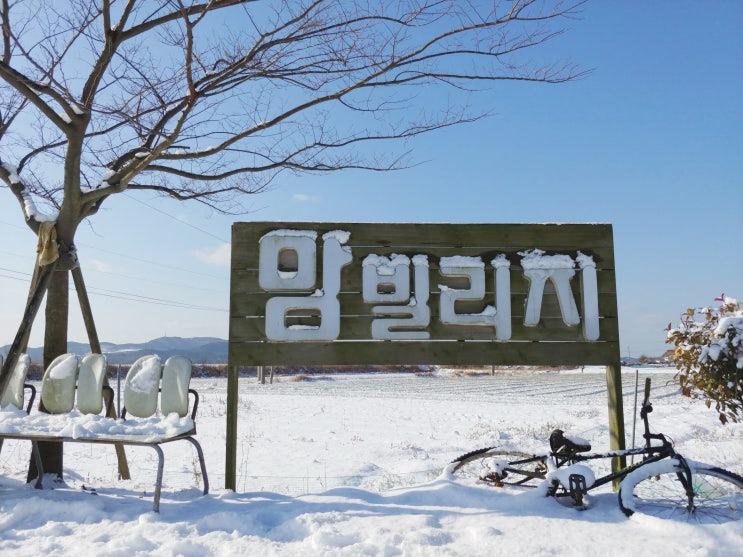 카라반 캠핑장 추천, 눈 내린 시골 풍경 구경하고 가세요~ 태안[맘빌리지 카라반 캠핑장]-생활팁