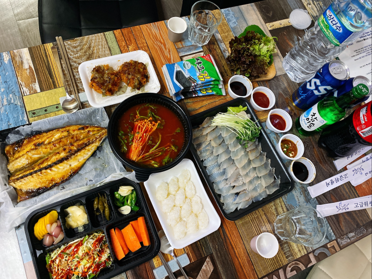  [강릉맛집] 배달 회 선풍 횟집, 우럭과 광어 매운탕과 고등어 서비스, 회 배달 리뷰