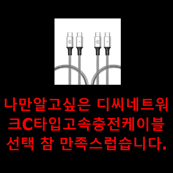 나만알고싶은 디씨네트워크C타입고속충전케이블 선택 참 만족스럽습니다.