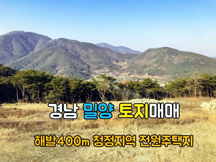  밀양부동산(1-713) 급매 해발400m 공기좋고 조망좋은 청정지역 아주 저렴한 경남땅 밀양전원주택지 660m2 매매 입니다