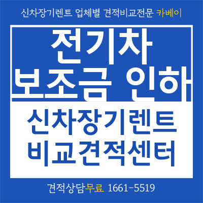  전기차 보조금 인하 어떤게 변경되고, 신설됐나 장기렌트 적용은?