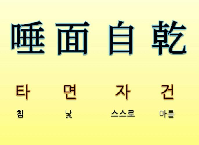  고사성어 사자성어 [ 타면자건 ] 뜻 풀이