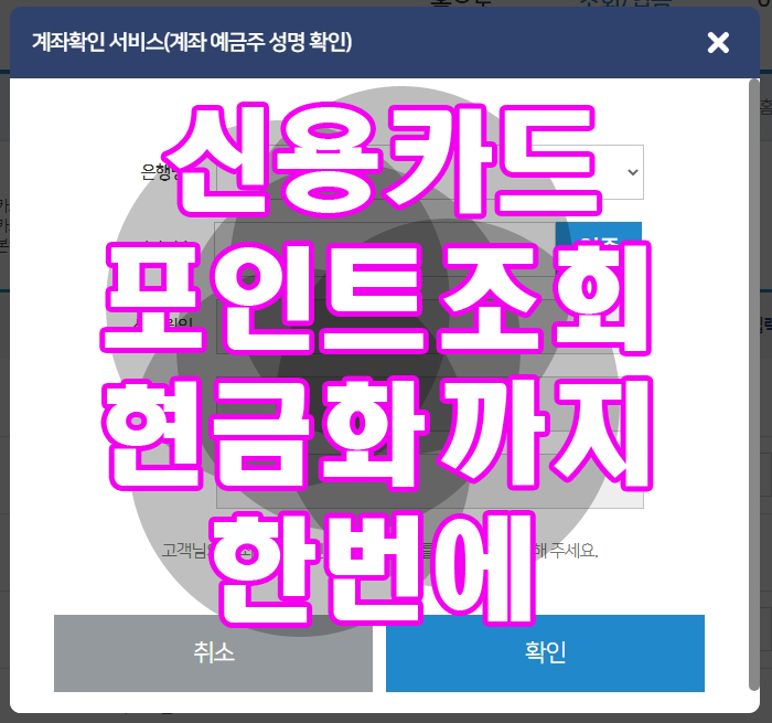숨어있던 신용카드 포인트 조회. 현금으로 입금까지 이제는 한번에! (여신금융협회)