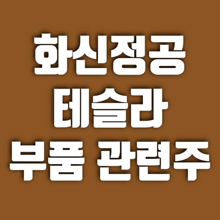 화신정공 주가 전망 (feat. 테슬라 자동차 부품 관련주)