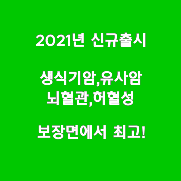  2021년 신상 뇌혈관,협심증,갑상선암,생식기암등 보장강화 무배당 하나 가득담은 암보험2101