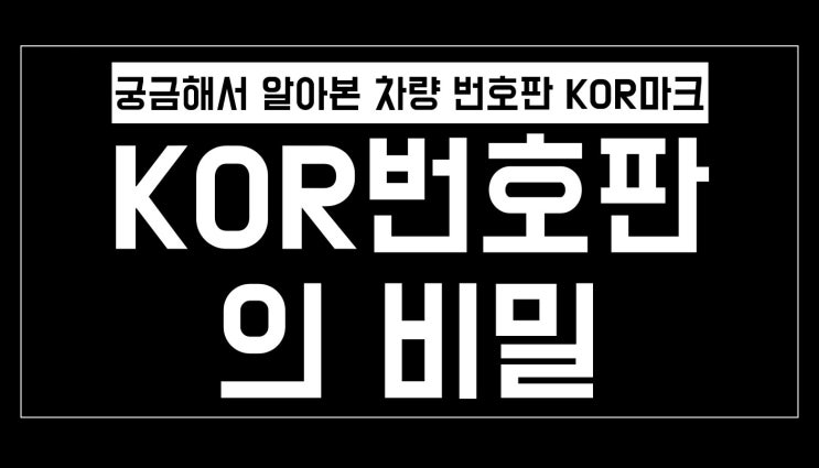  KOR번호판이라 불리는 파란색 신형 차량 번호판 바뀐점