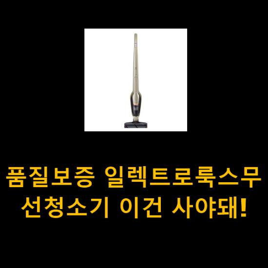 품질보증 일렉트로룩스무선청소기 이건 사야돼! 품질보증 일렉트로룩스무선청소기 이건 사야돼!