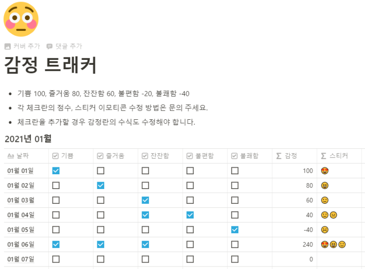 노션 감정 트래커 템플릿 공유 노션 감정 트래커 템플릿 공유