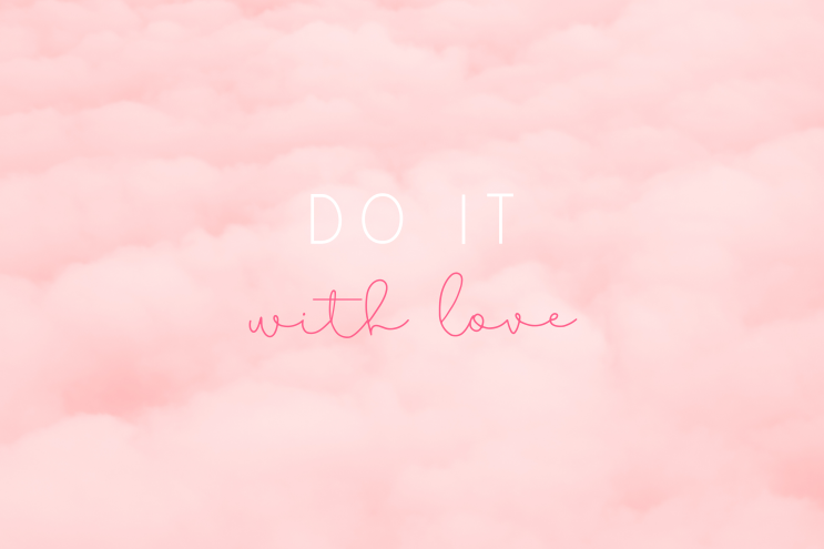  사랑스러운 핑크 솜사탕 카튼 캔디 구름 :: "DO IT with love 두잇위드러브" 초고화질 컴터 배경바탕 사진 영문구