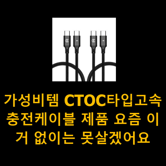 가성비템 CTOC타입고속충전케이블 제품 요즘 이거 없이는 못살겠어요