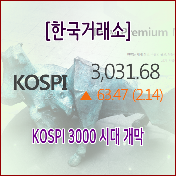  [한국거래소] 코스피(KOSPI) 3000 시대 개막