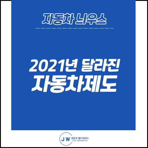 자동차 늬우스: 2021년 달라지는 자동차 관련 제도를 소개합니다!