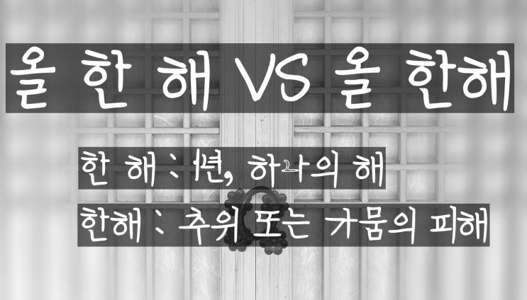  올 한 해 띄어쓰기 / 올 한해? 한 해?