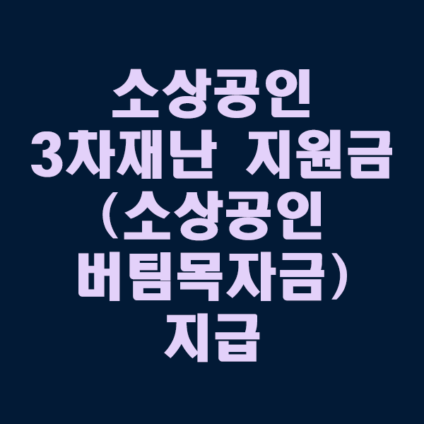 소상공인 3차재난지원금 11일 지급