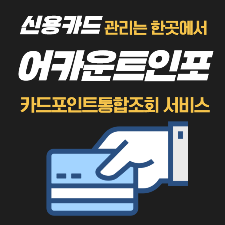  신용카드 관리 한 곳에서 어카운트인포 카드포인트통합조회 서비스