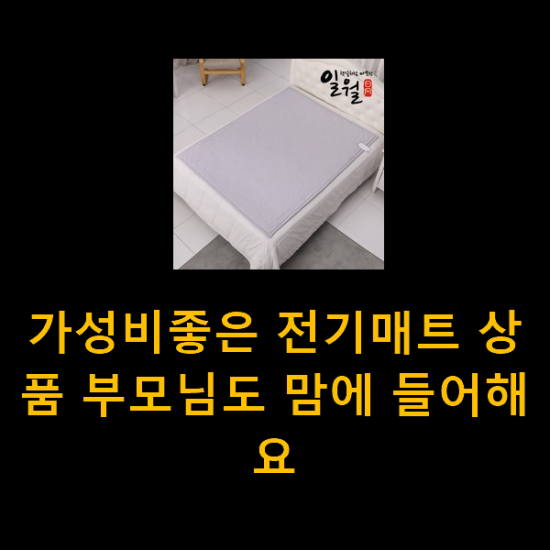 가성비좋은 전기매트 상품 부모님도 맘에 들어해요 가성비좋은 전기매트 상품 부모님도 맘에 들어해요