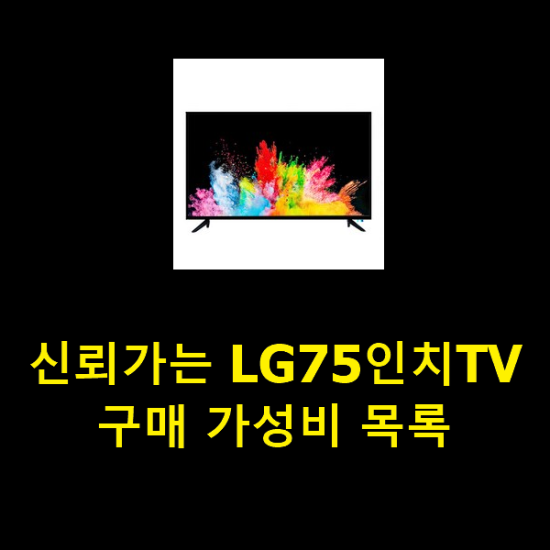 신뢰가는 LG75인치TV 구매 가성비 목록