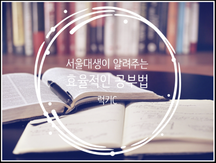 서울대생이 알려주는 효율적인 공부법