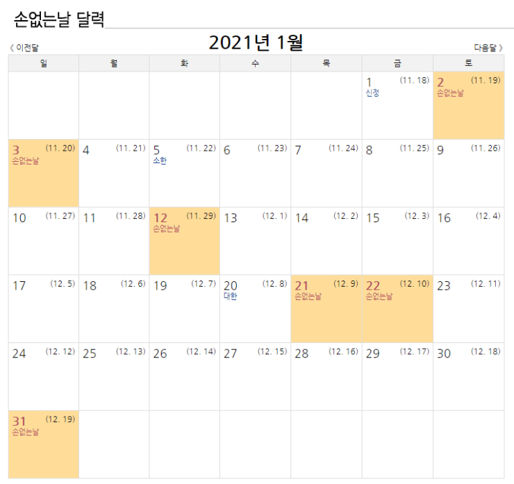  [2021년 1월 달력 손 없는 날] 이사하는 이유와 이사업체 견적 비교 추천