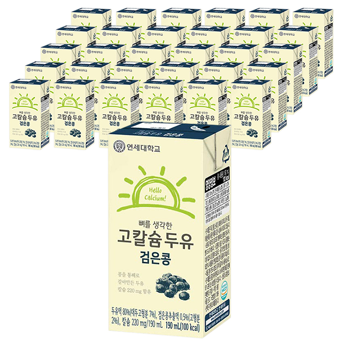 가성비갑 연세두유 뼈를생각한 고칼슘두유 검은콩, 190ml, 48개 추천해요 가성비갑 연세두유 뼈를생각한 고칼슘두유 검은콩, 190ml, 48개 추천해요