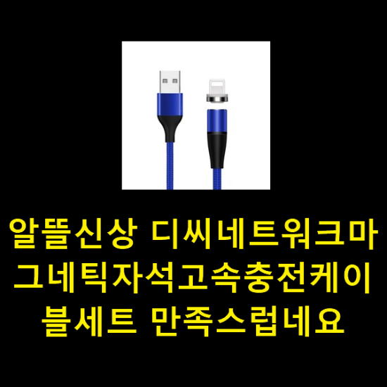 알뜰신상 디씨네트워크마그네틱자석고속충전케이블세트 만족스럽네요