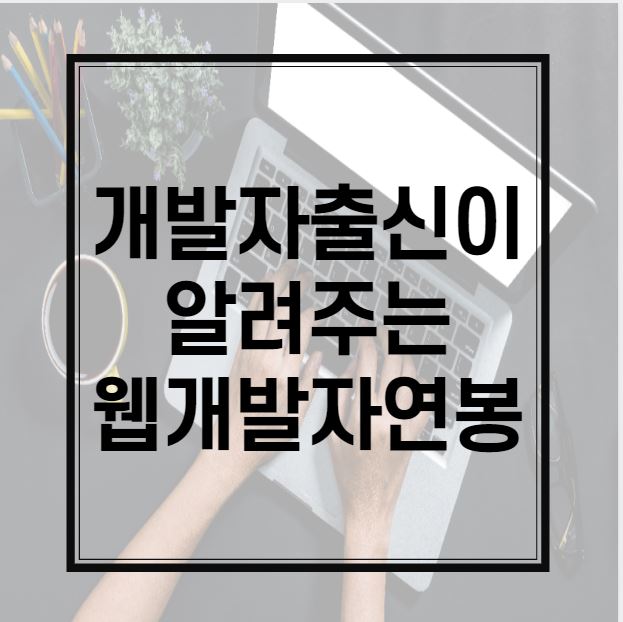  개발자출신이 알려주는 웹개발자 연봉