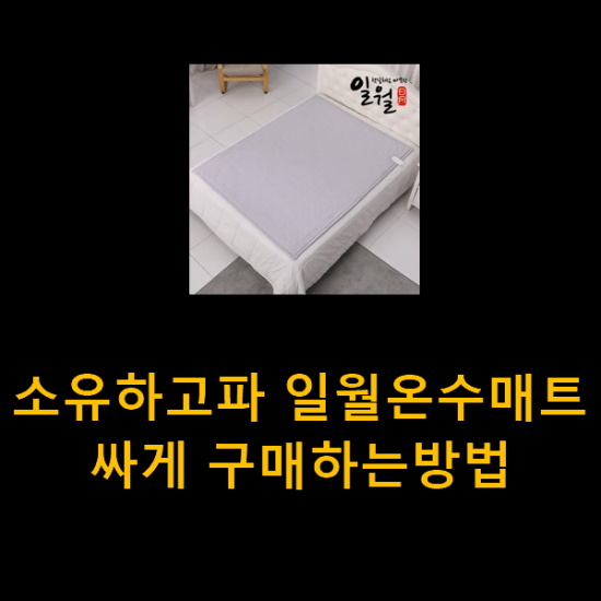 소유하고파 일월온수매트 싸게 구매하는방법 소유하고파 일월온수매트 싸게 구매하는방법