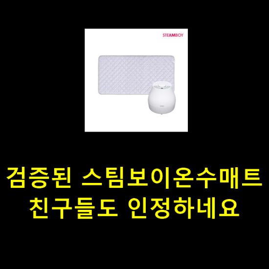 검증된 스팀보이온수매트 친구들도 인정하네요 검증된 스팀보이온수매트 친구들도 인정하네요