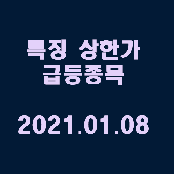  특징 상한가 및 급등종목 / 2021.01.08