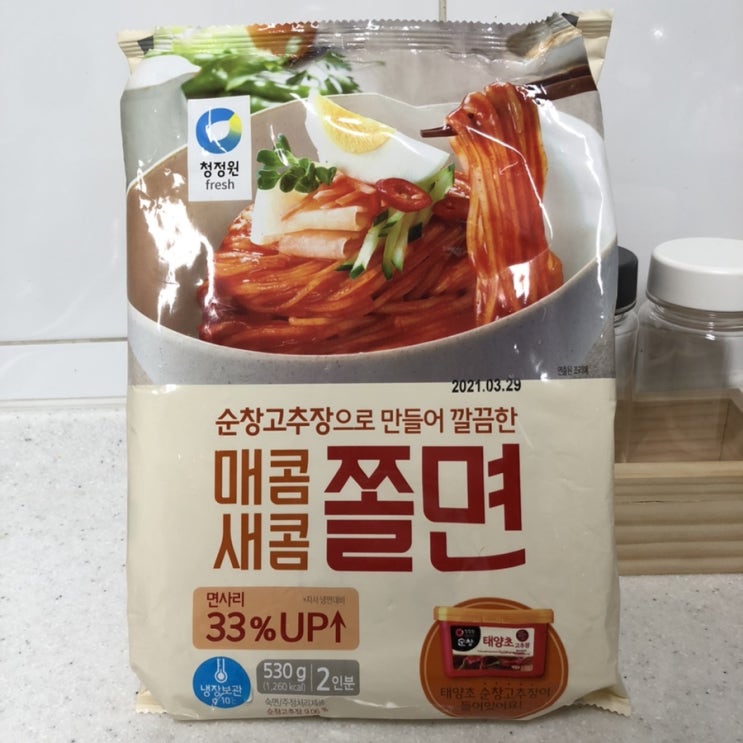 청정원 순창고추장으로 만들어 깔끔한 매콤새콤 쫄면