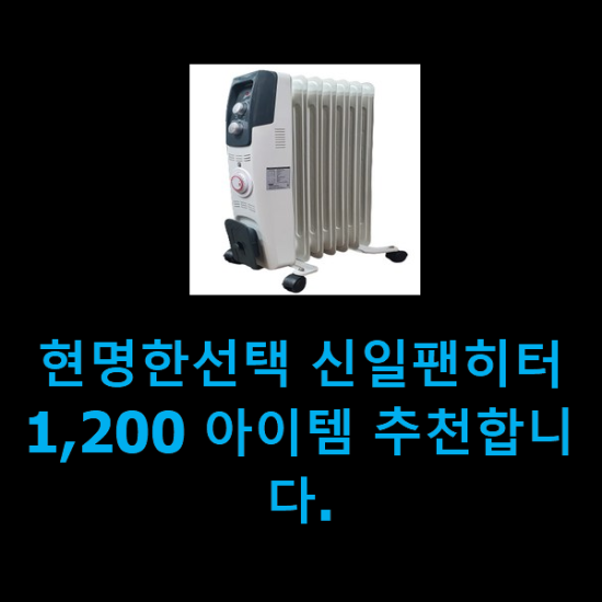 현명한선택 신일팬히터1,200 아이템 추천합니다.