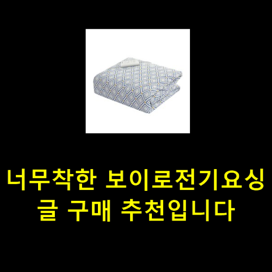 너무착한 보이로전기요싱글 구매 추천입니다 너무착한 보이로전기요싱글 구매 추천입니다