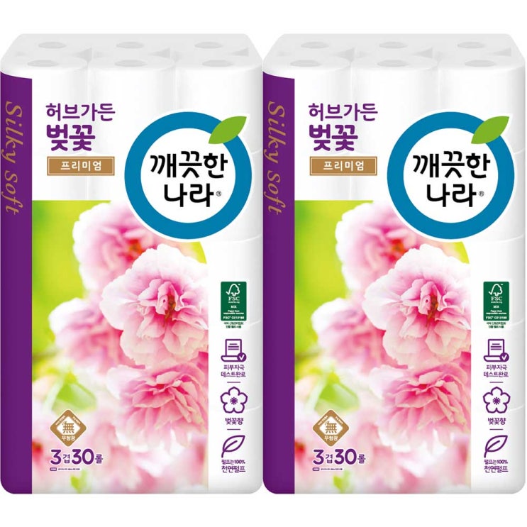 가성비 좋은 깨끗한나라 허브가든 벚꽃 프리미엄 3겹데코 롤화장지, 30롤, 2팩 알아요? 가성비 좋은 깨끗한나라 허브가든 벚꽃 프리미엄 3겹데코 롤화장지, 30롤, 2팩 알아요?