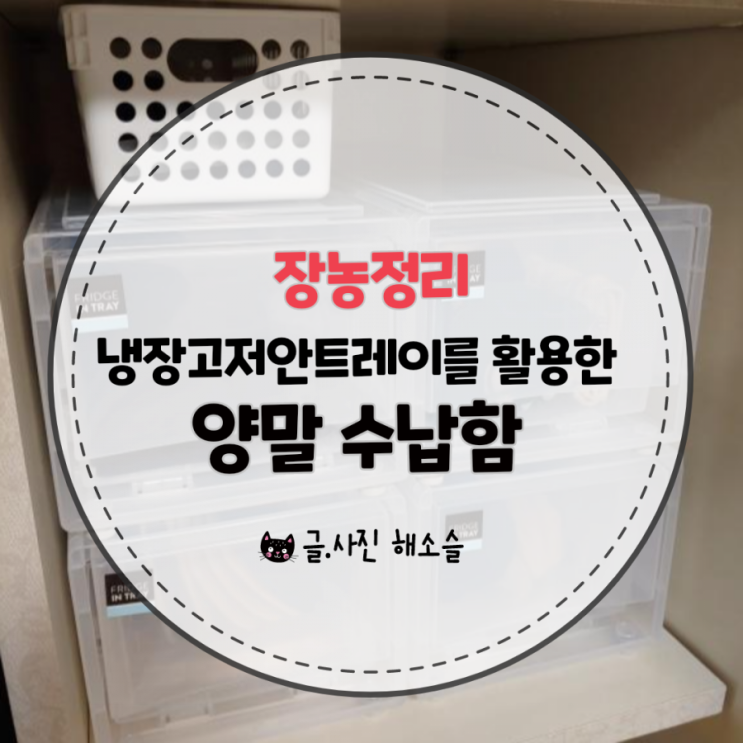  [장농정리] 냉장고저안트레이를 활용한 양말수납