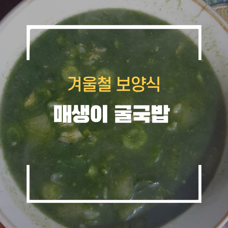  겨울 보양식 매생이 굴 국밥